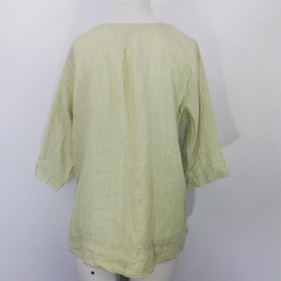 J Jill Love Linen Striped Blouse Size S Lagenlook - Picture 8 of 8